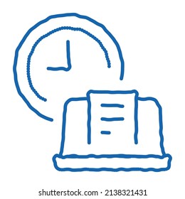 report deadline sketch icon vector. Hand drawn blue doodle line art report deadline sign. isolated symbol illustration