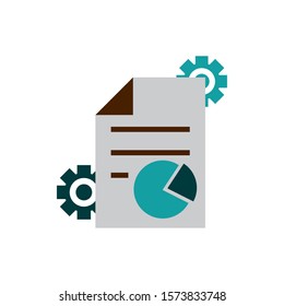 report document chart settings business strategy icon vector illustration