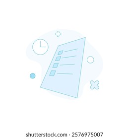 Report document checklist, time, deadline concept 