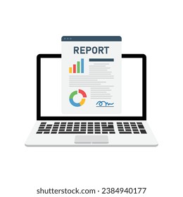Report document icon in flat style. Dashboard plan vector illustration on isolated background. Analysis sign business concept.