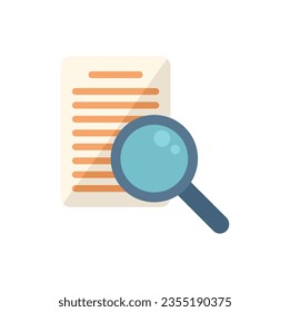 Report document icon flat vector. Business paper. Finance page isolated