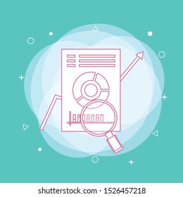 Report document illustration. survey symbol. Concept of line icon