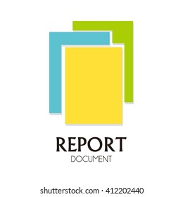 Report document paper abstract vector logo design template finance office business icon company identity symbol concept