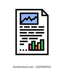 report document paper color icon vector. report document paper sign. isolated symbol illustration