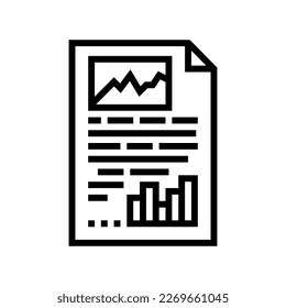 report document paper line icon vector. report document paper sign. isolated contour symbol black illustration