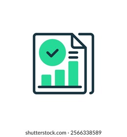 Report Document Two Tone Color Icon. linear style sign for mobile concept and web design. Outline vector icon.