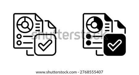 Report Document Vector Line Icon for Business and Finance
