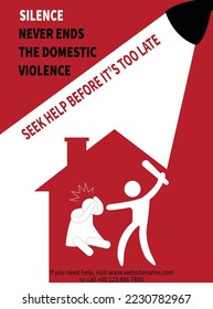 report domestic violence poster flyer social media post design