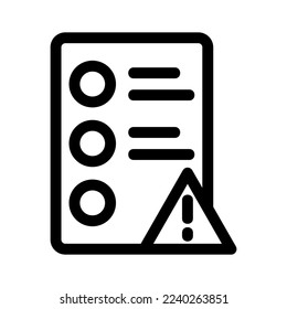 icono de error de informe o logotipo símbolo de signo aislado ilustración vectorial - iconos vectoriales de estilo negro de alta calidad
