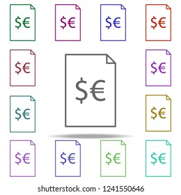 report euro dollar icon. Elements of finance in multi color style icons. Simple icon for websites, web design, mobile app, info graphics