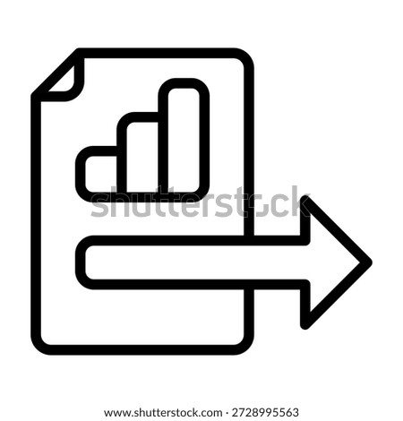 Report Export Icon - Black Outline Icons Style For Accounting and Business