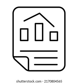 Berichtsdatei Finance Related Vector Line Symbol. Bearbeitbarer Stroke Pixel perfekt.