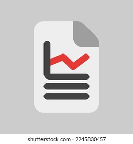 Report file icon in flat style, use for website mobile app presentation