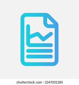 Icono de archivo de informe en estilo degradado, uso para presentación de aplicación móvil del sitio web