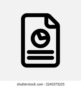 Report file icon in line style, use for website mobile app presentation