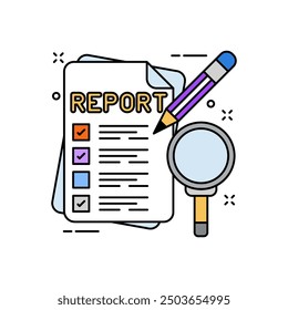 Report Fill Color Icon, Vector illustration