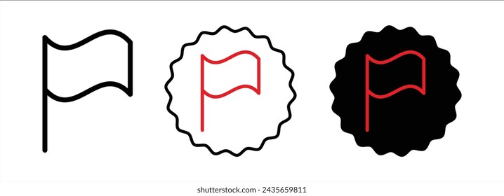 Report flag icon logo set vector