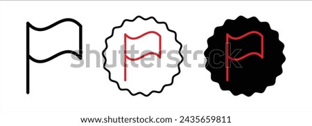 Report flag icon logo set vector