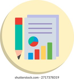 Ícone de Estilo de Círculo Plano de Relatório