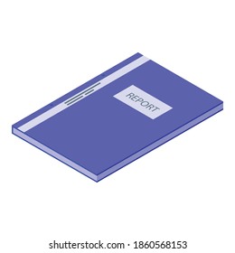 Report folder icon. Isometric of report folder vector icon for web design isolated on white background