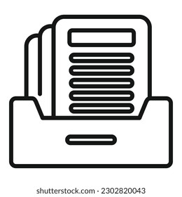 Report folder icon outline vector. Document data. Laptop page