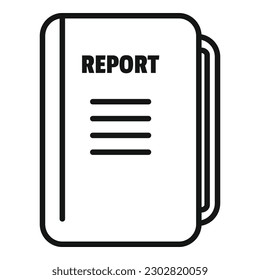 Report folder icon outline vector. Computer data. Graphic chart