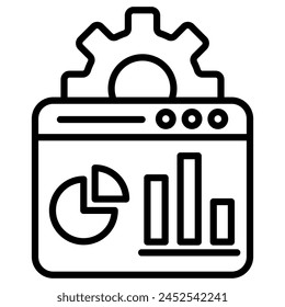 Report Generation icon line vector illustration