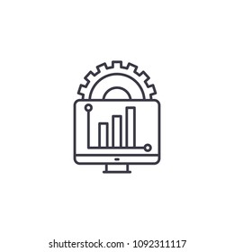 Report generation linear icon concept. Report generation line vector sign, symbol, illustration.