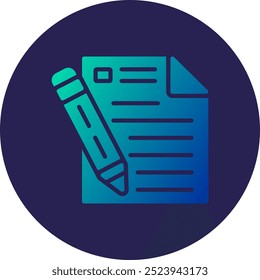 Report Glyph Circle Gradient Icon