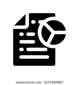 report glyph icon. Strong and solid vector icon for websites, mobile interfaces, presentations, and visual branding. High quality and easy to edit.