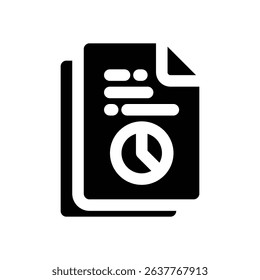 report glyph icon. Strong and solid vector icon for websites, mobile interfaces, presentations, and visual branding. High quality and easy to edit.