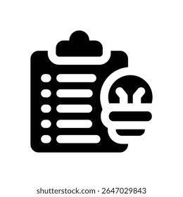report glyph icon. Strong and solid vector icon for websites, mobile interfaces, presentations, and visual branding. High quality and easy to edit.