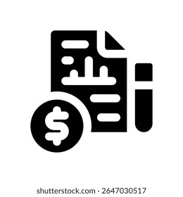report glyph icon. Strong and solid vector icon for websites, mobile interfaces, presentations, and visual branding. High quality and easy to edit.