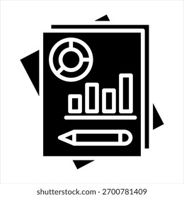 Ilustración vectorial de icono de glifo de informe
