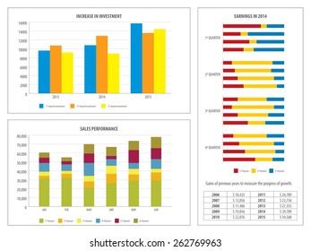 Report with graph of investment and financial return in the financial business in vector illustration