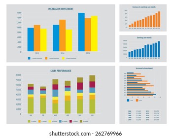 Report with graph of investment and financial return in the financial business in vector illustration