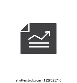 Report with graph vector icon. filled flat sign for mobile concept and web design. Planning business document simple solid icon. Symbol, logo illustration. Pixel perfect vector graphics