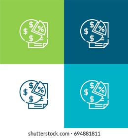 Report green and blue material color minimal icon or logo design