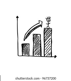 report growing chart business - vector illustration