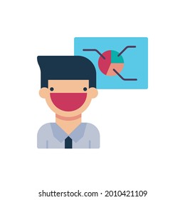 report icon, analysis data vector illustration