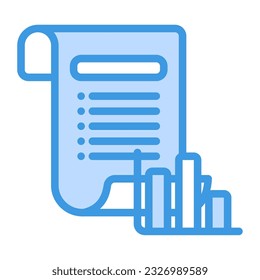 Report icon in blue style, use for website mobile app presentation