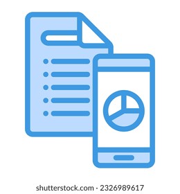 Report icon in blue style, use for website mobile app presentation