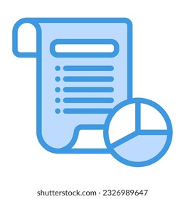 Report icon in blue style, use for website mobile app presentation