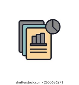 report icon collection .design style with background