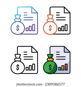 Report icon design in four variation color