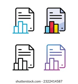Report icon design in four variation color