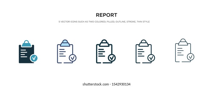 report icon in different style vector illustration. two colored and black report vector icons designed in filled, outline, line and stroke style can be used for web, mobile, ui