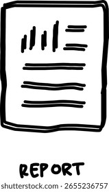 ícone de relatório no estilo de doodle
