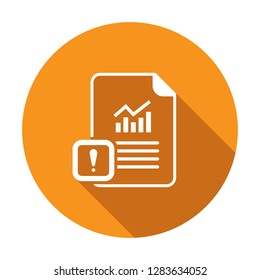 Report icon with exclamation mark. Report icon and alert, error, alarm, danger symbol. Vector icon