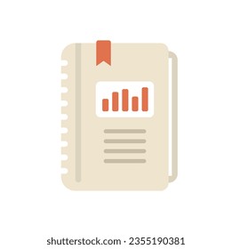 Report icon flat vector. Business document. Paper chart isolated